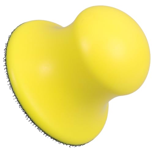 ERINGOGO Rund PU Schaumschleifblock Hand Schleifklotz mit Selbstklebendem Klett für Holz Metall Kunststoff Vielseitig Einsetzbar Gelber Polieraufsatz Ergonomisch und Wiederverwendbar von ERINGOGO