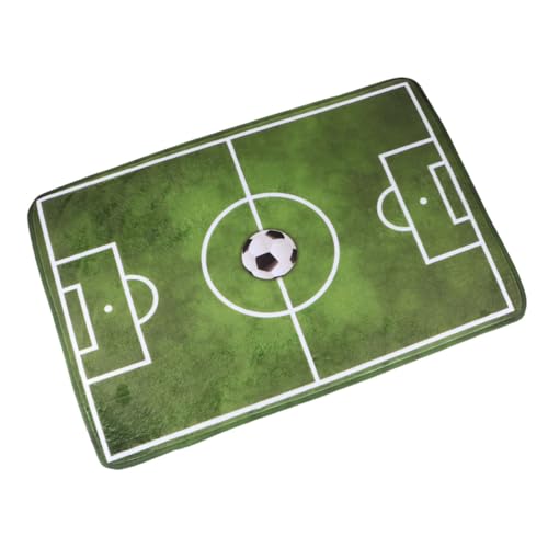 ERINGOGO Skid Resistenter Flanell Teppich Mini Fußballfeld Motiv Weicher Bodenmatte für Schlafzimmer Wohnzimmer Kinderzimmer Dekoration von ERINGOGO