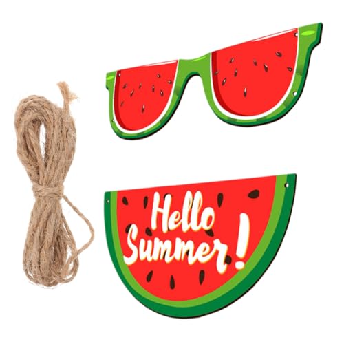 ERINGOGO Sommer Hängeschild Holz Wassermelone Türdekoration für Innen Außen Dekoratives Sommer Türschild für Wohnzimmer Schlafzimmer Küche Vielseitige Wanddeko für Party und Alltag von ERINGOGO