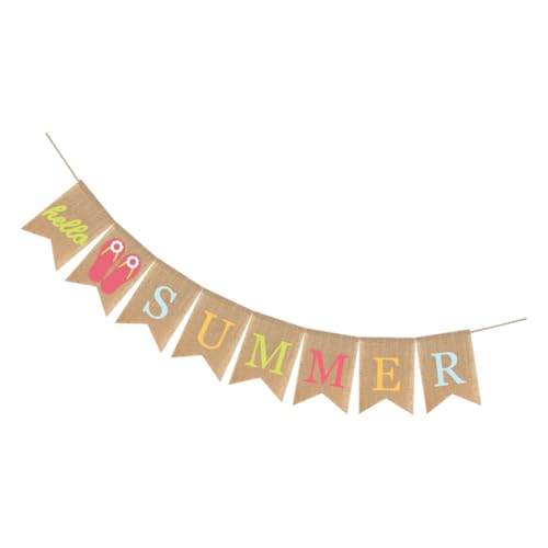ERINGOGO Sommerliches Party Banner aus Leinen Kreative Hawaii Wimpelkette mit Buntem Robuste Strand Deko für Indoor und Outdoor für Geburtstagsfeiern und Sommerpartys von ERINGOGO