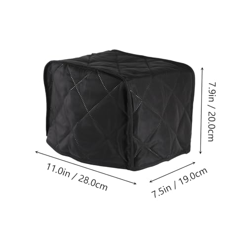 ERINGOGO Toaster Abdeckung aus Polyester Gepolstert Schützend vor Staub Flecken und Kratzern Kleines Küchenzubehör für Ordentlichen Arbeitsplatz Passend für Kompakte Toaster Schwarz von ERINGOGO
