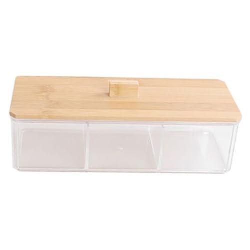 ERINGOGO Transparenter Fach Kompartiment Organizer mit Bambusdeckel Aufbewahrungsbox für Wattestäbchen und Wattepads Staubschutz Bruchsicher Platzsparend für Badezimmer und Schminktisch ERINGOGO Transparenter Fach Kompartiment Organizer mit Bambusdeckel Aufbewahrungsbox für Wattestäbchen und Wattepads Staubschutz Bruchsicher Platzsparend für Badezimmer und Schminktisch von ERINGOGO