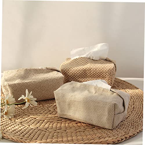 ERINGOGO Tuchbox aus Baumwolle und Leinen Kreativer Taschentuchspender für Büro und Zuhause Kompakter Serviettenhalter Vielseitiger Organizer für Wohn Arbeitsbereiche Praktische Stoffbox von ERINGOGO