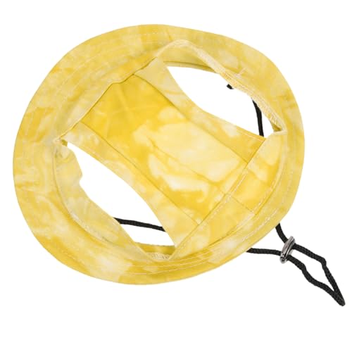 ERINGOGO Verstellbare Hund Baseballmütze aus Baumwolle mit Sonnenschutz Niedlicher Haustierhut für Kleine und Mittlere Hunde Atmungsaktiver Sicherer Schutz vor Sonnenstrahlen Gelb von ERINGOGO