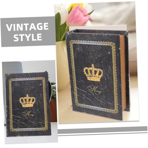 ERINGOGO Vintage Aufbewahrungsbox im Europäischen Stil aus Holz Dekorative Buchbox in Buchform Robuste Falsche Buchschachtel mit Einzigartigem Design für Regal und Geschenk von ERINGOGO