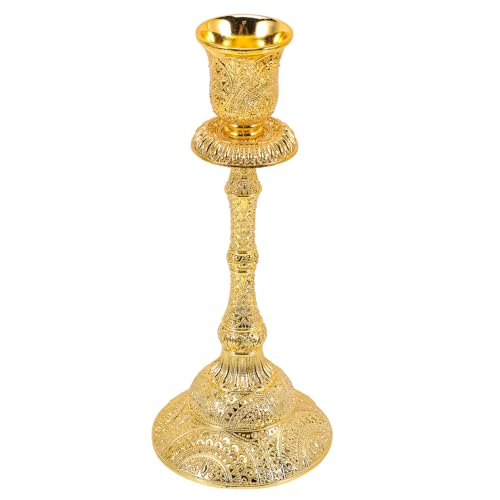 ERINGOGO Vintage Gold Kerzenständer aus Legierung Eleganter Deko kerzenhalter für Stabkerzen Rostfrei und Farbbeständig für Wohnzimmer Esstisch Hochzeit Party Festliche Tischdekoration von ERINGOGO