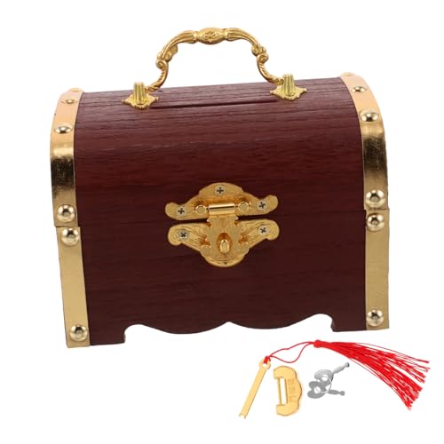 ERINGOGO Vintage Holz Schmuckkiste mit Schloss Handgefertigte Kleine Piratenschatztruhe aus Holz Kompakte Aufbewahrungsbox für Ringe Uhren und Kleine Wertgegenstände Rustikale Deko für ERINGOGO Vintage Holz Schmuckkiste mit Schloss Handgefertigte Kleine Piratenschatztruhe aus Holz Kompakte Aufbewahrungsbox für Ringe Uhren und Kleine Wertgegenstände Rustikale Deko für von ERINGOGO
