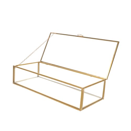 ERINGOGO Vintage Schmuckbox Aus Glas Rechteckige Aufbewahrung Für Schmuck Mit Deckel Elegante Deko Für Zuhause Für Ringe Ohrringe Und Erinnerungsstücke Robustes Design Für Optimalen von ERINGOGO