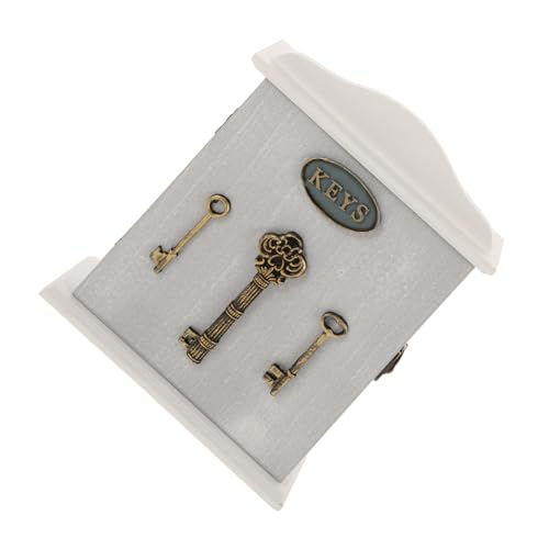 ERINGOGO Wandmontierter Schlüsselkasten Holz Schlüsselbox Vintage Design Europäischer Stil Schlüsselhalter mit Haken Dekorativ für Eingang Flur Wohnzimmer zur Schlüsselorganisation von ERINGOGO