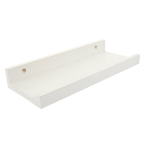 ERINGOGO Wandmontiertes Schweberegal aus Holz Vielseitiges Platzsparendes Regalbrett für Schlafzimmer Wohnzimmer und Badezimmer Robustes Design Weißem für Dekoration und Aufbewahrung von ERINGOGO