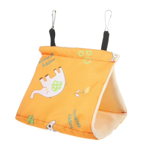 ERINGOGO Warmer Vogelkäfig Hängematte aus Baumwolle Komfortables Vogelbett für Wellensittiche und Kleine Haustiere Kuscheliges Winter Nest für Papageien und Kleintiere Mittelgroß Gelb von ERINGOGO