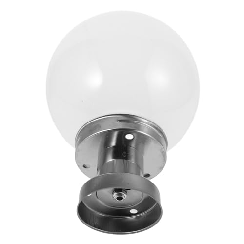 ERINGOGO Wasserdichter Kugel lampenschirm Øcm mit Edelstahlboden Outdoor Ersatz für Garten Terrassenpfosten Wetterfester Lampenschirm für Patio beleuchtung Langlebig und UV beständig von ERINGOGO