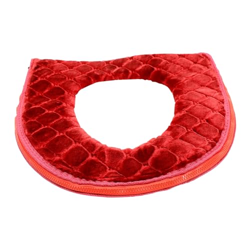 ERINGOGO Weicher Dicker Universeller Toilettensitzbezug Warme Weiche Polsterung rutschfest Waschbar Einfach zu Montieren für Badezimmer Rot ERINGOGO Weicher Dicker Universeller Toilettensitzbezug Warme Weiche Polsterung rutschfest Waschbar Einfach zu Montieren für Badezimmer Rot von ERINGOGO