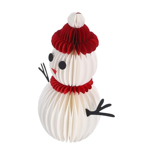 ERINGOGO Weihnachtlicher Schneemann-honigwaben-tischdekor Festlicher Papier-schneemann als Mittelpunkt für Esstisch Schreibtisch und Weihnachtsfeier Vielseitige Tischdekoration für von ERINGOGO
