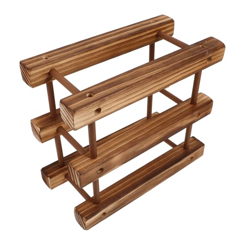 ERINGOGO Weinregal aus Massivem Holz Eleganter Europäischer Stil Flaschenhalter Stabiler Weinflaschenhalter für Wohnzimmer Esszimmer Vielseitiger Flaschenorganizer und Aufbewahrung von ERINGOGO