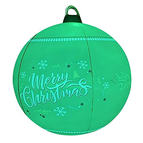 ERINGOGO wasserdichte Aufblasbare Weihnachtskugel Grün Wetterfest Outdoor Deko für Garten Terrasse Festliche Weihnachtsdekoration von ERINGOGO