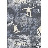 Erismann Vliestapete 10141-08 Kinderzimmer, Skateborad blau, 10,05 x 0,53 m von ERISMANN