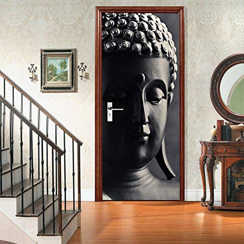 VIRANDA 3D Türaufkleber Selbstklebend Türtapete-Buddha-Figur -Türfolie Poster PVC Wasserdichte TürPoster Stickers 77x200cm von VIRANDA