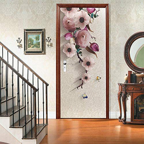 VIRANDA Türtapete Selbstklebend Türaufkleber Blume TürPoster 3D Türfolie 77x200cm VIRANDA Türtapete Selbstklebend Türaufkleber Blume TürPoster 3D Türfolie 77x200cm von VIRANDA