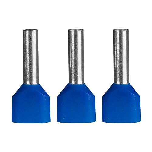 100 Stück ERKO Doppel-Aderendhülsen, Aderquerschnitt 2,5 mm2 Länge 10 mm professionelle Kabelschuhe aus galvanisch verzinktem Kupfer mit Polyamidisolierung von ERKO