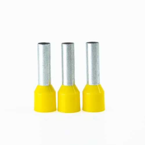ERKO Aderendhülsen Aderquerschnitt 6mm2 Länge 10mm 100 Stück professionelle Kabelschuhe aus galvanisch verzinktem Kupfer mit Polyamidisolierung, Kabel Steckverbinder für Elektriker von ERKO