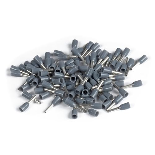 ERKO Aderendhülsen Aderquerschnitt 4mm2 Länge 18mm 100 Stück professionelle Kabelschuhe aus galvanisch verzinktem Kupfer mit Polyamidisolierung, Kabel Steckverbinder für Elektriker von ERKO