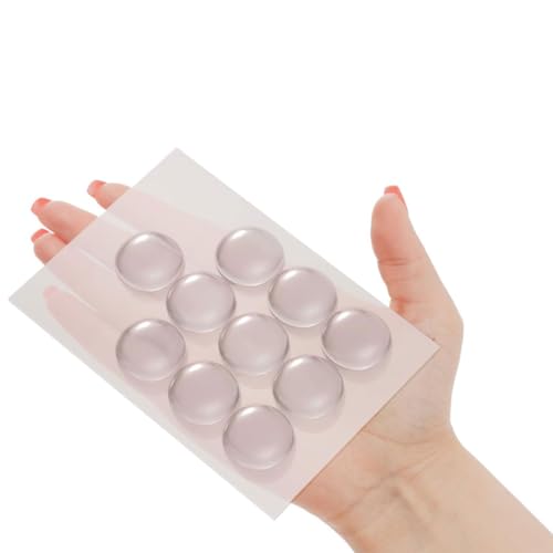 ERKO Türstopper Wand Transparent Selbstklebend 10 Stück für Türanschlag, Türgriffschutz, Türklinken Stopper, 40mm x 40mm x 8mm, Organisation des Hauses von ERKO