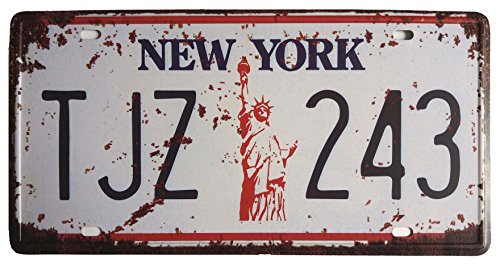 ERLOOD New York tjz 243 Retro Vintage Auto Nummernschild Home Wanddekoration Metall blechschild Schild geprägt Tag Größe 6 X 12 von ERLOOD