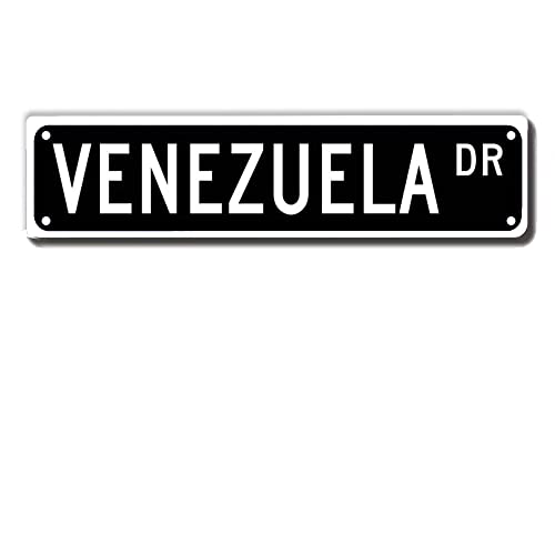 ERMUHEY Venezuela Dr. Straßenschild, Venezuela, Wanddekoration, Venezuela, Geschenk, Wanddekoration für Zuhause/Büro/Auffahrt/Männerhöhle/Bar, hochwertige Metallschilder, 40,6 x 10,2 cm von ERMUHEY