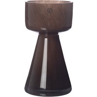 Vase / Kerzenhalter glas brown 15 cm H von ERNST