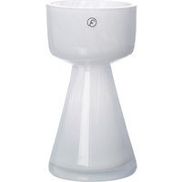 Vase / Kerzenhalter glas weiß 15 cm H von ERNST