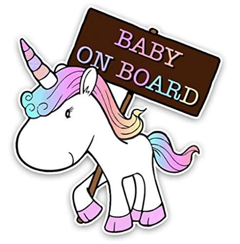 EROSPA® Auto-Aufkleber KFZ - Baby On Board - Einhorn - Car-Sticker von EROSPA
