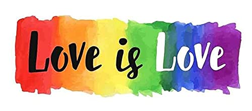 EROSPA® Auto-Aufkleber - Love Is Love Schriftzug - Rainbow Regenbogen - 10 x 4,7 cm - Car-Sticker - Gay Pride LGBT von EROSPA