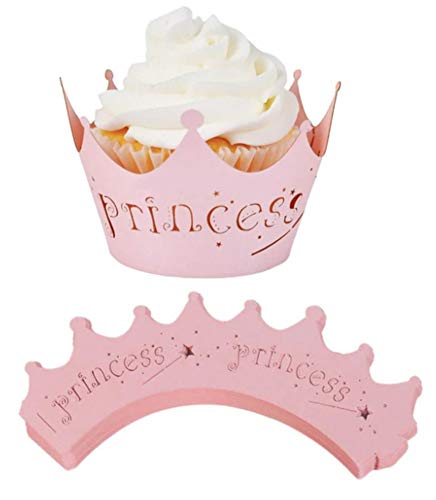 EROSPA® Cupcake Dekoration Muffin Wrappers Toppers - 10 Stück - Princess - Rosa von EROSPA