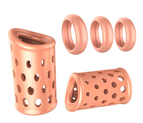 EROSPA® Eichelring Vorhaut-Zurück-Haltering Manschette Foreskin Cockring Penisring Glansring 5er Set Flesh von EROSPA