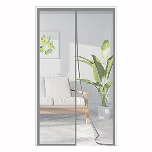 ERPENG Anti-Mücken-Vorhang 110x260cm Magnetverschluss faltbar Fliegenvorhang Vorhang einfach zu montieren Ohne Bohren für Die Balkontür, Kellertür Und Terrassentür, Grau von ERPENG