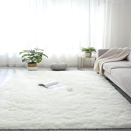 ERPENG Carpet 80x200cm Kunstfell Shaggy Flauschig Zottige Teppiche Naturprodukt für Wohnzimmer, Schlafzimmer, Kinderzimmer, Weiß von ERPENG