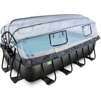 Exit Black Leather Pool 400x200x100cm mit Sandfilterpumpe und Abdeckung - schwarz von ERREBI GROUP