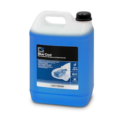 ERRECOM Blue Cool, Konzentrierte Blaue Kühlerflüssigkeit -30°C/+107°C, Frostschutzmittel G11 mit NAP Free-Inhibitorpaket, 5 Liter von ERRECOM