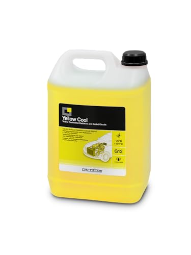 ERRECOM Yellow Cool, Gelbe Konzentrierte Fluoreszierende Kühlerflüssigkeit, G12-Frostschutzmittel mit Oat-Inhibitorpaket auf organischer Basis, 5 Liter von ERRECOM