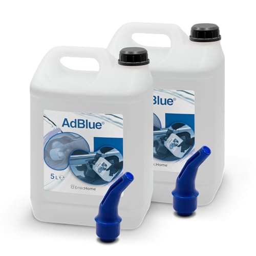 AdBlue inkl. Ausgießer, Harnstoffbasiertes Dieselmotor-Additiv zur Verringerung der NOx-Emissionen, gemäß ISO 22241-1, 10 L (2 x 5 L) von ERRECHOME