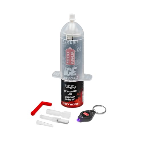 Errecom 1000 Miglia BKR 6101 Fahrradkette Schmiermittel für extreme Kälte bis zu -50°C und verschneite Wege, geschütztes Schmiermittel: kein Kontakt mit Treibgas, 60 ml+ UV-Lampe von ERRECOM