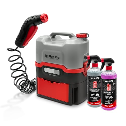 ERRECOM 1000 Miglia Fahrräder Reinigungsset Bio: Jet Gun PRO+ tragbarer Hochdruckreiniger mit 8 L Wassertank, BKR 1105 Bio Fahrradreiniger 1L + Sprühkopf, BKR 2101 Bio Kettenentfetter 1L + Sprühkopf ERRECOM 1000 Miglia Fahrräder Reinigungsset Bio: Jet Gun PRO+ tragbarer Hochdruckreiniger mit 8 L Wassertank, BKR 1105 Bio Fahrradreiniger 1L + Sprühkopf, BKR 2101 Bio Kettenentfetter 1L + Sprühkopf von ERRECOM