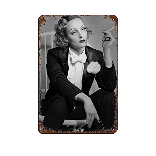 ERREY Blechschild Schauspieler Marlene Dietrich 7, Vintage, Metall, Pub, Club, Café, Bar, Zuhause, Wanddekoration, Poster, Retro, 20 x 30 cm von ERREY