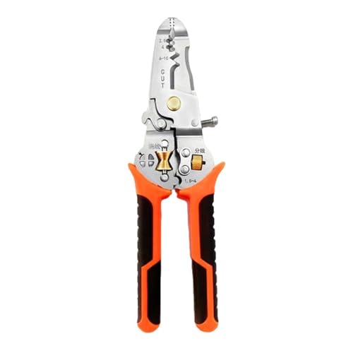 10-in-1 Hochleistungs-Abisolierzange, Multifunktionswerkzeug zum Kabelschneiden, Crimpen, Isolieren, Abisolieren mit ergonomischem Griff, industrielle Abisolierzange mit Verriegelungsmechanismus 10-in-1 Hochleistungs-Abisolierzange, Multifunktionswerkzeug zum Kabelschneiden, Crimpen, Isolieren, Abisolieren mit ergonomischem Griff, industrielle Abisolierzange mit Verriegelungsmechanismus von ERRORY