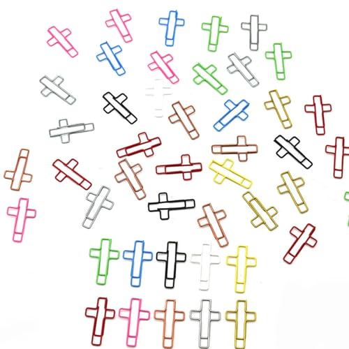 100 Stück Kruzifix-Büroklammern, Metallklemmen, Lesezeichen, Clips für Fotos, Umschläge, Briefe, Dokumente, Postkarten, Goldklemmen von ERRORY