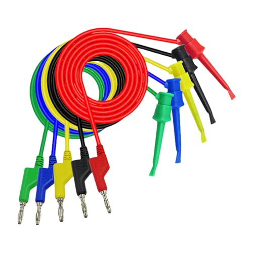 5 x 4 mm Messing-Bananensteckerkabel mit sicherer Isolierung, Mehrzweck-Testleitungs-Set für elektronische Prüfung und Reparatur elektrischer Leitfähigkeit von ERRORY