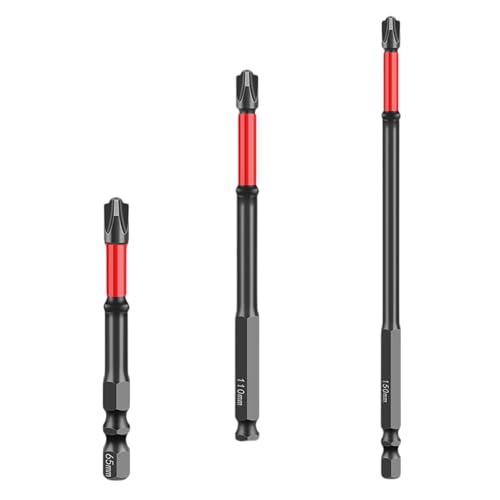 65 mm/110 mm/150 mm hochfester ergonomischer Schraubendreher-Bit, Schlitz-Kreuzkopf für Elektriker, 6,35 mm Sechskantschaft, robuste Elektriker-Werkzeugspitze von ERRORY