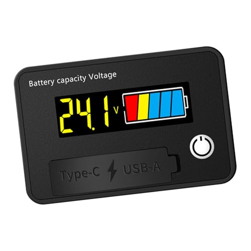 Autobatterie Ladestandsanzeigen, 12 V, 24 V, Kapazitätstester, LED-Display, Voltmeter, Stromzähler von ERRORY