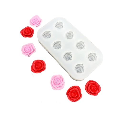 Detaillierte Rosenblüten-Silikonform für handgefertigten Schmuck, Accessoires, Schokolade, Seife, Bastelprojekte, Küchen-Backen, leicht zu reinigen, Silikon-Rosen-Backwerkzeug von ERRORY